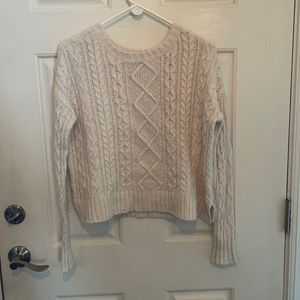 Cream white sweater/ size small/ textured designs